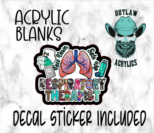 Respiratory Therapist Acrylic & Decal Set