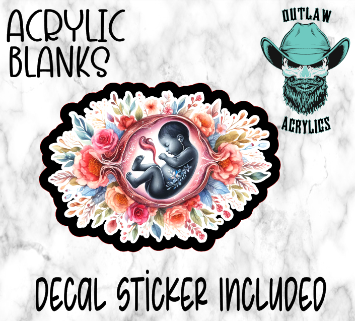 Floral Fetus Acrylic & Decal Set