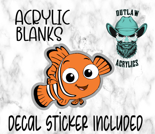 Orange Fish Acrylic & Decal Set