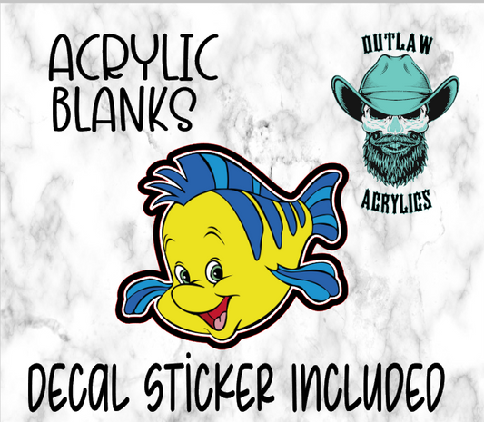 Flounder Guy Acrylic & Decal Set