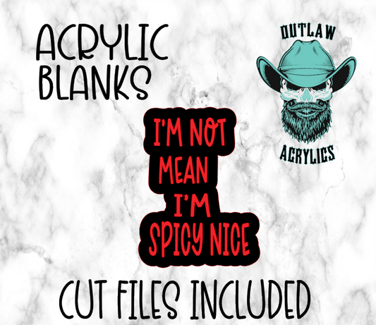 Im Not Mean Im Spicy Nice Badge Reel Acrylic