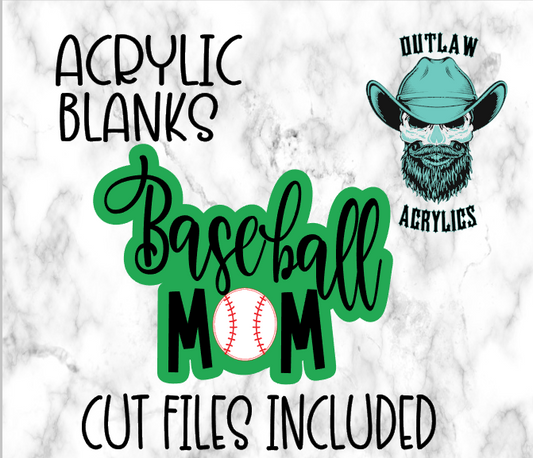 Baseball Mom Badge Reel Acrylic