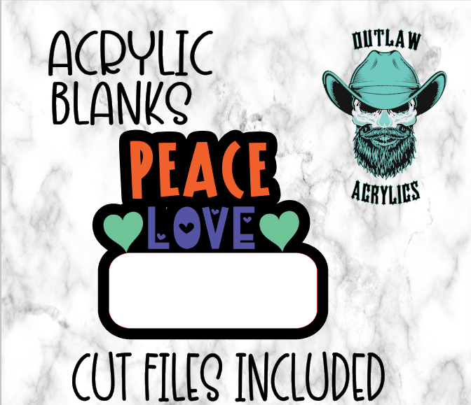 Peace Love Blank Badge Reel Acrylic