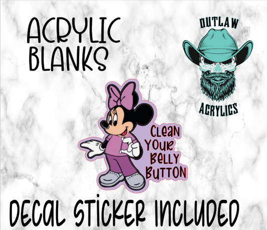 Clean Your Belly Button Acrylic & Decal Set