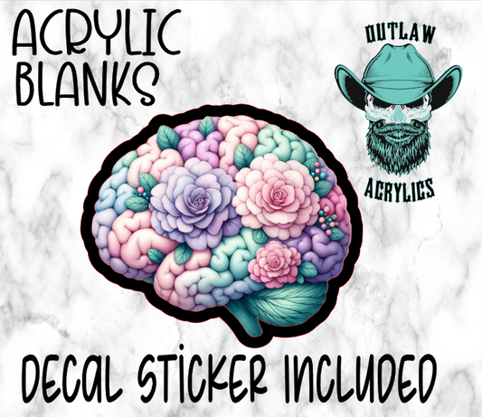 Pastel Floral Brain Acrylic & Decal Set