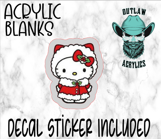 Cat Santa Acrylic & Decal Set