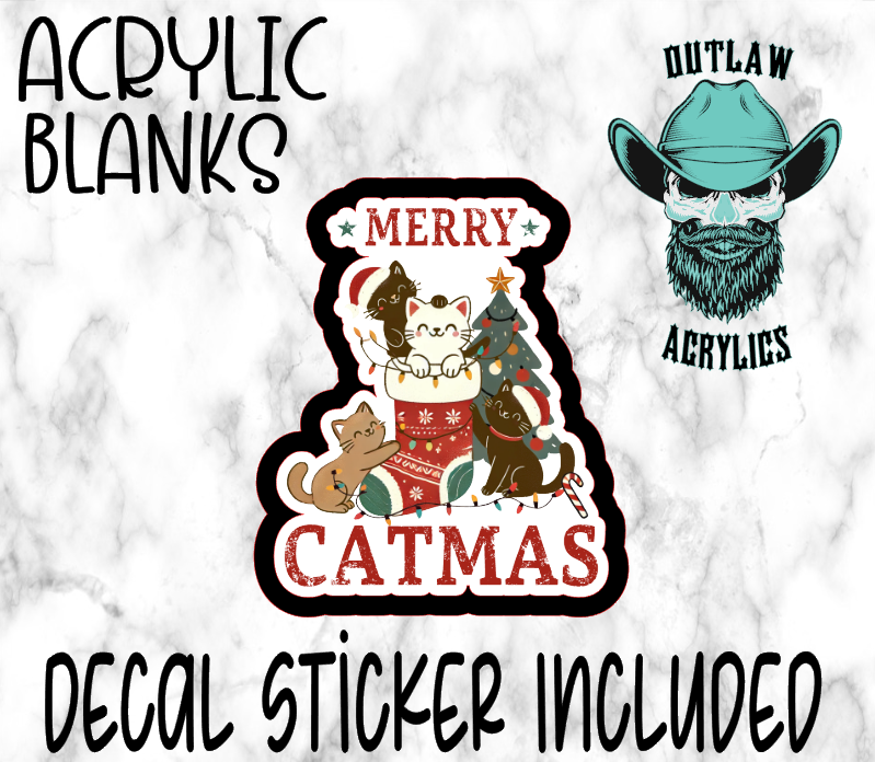 Merry Catmas Acrylic & Decal Set