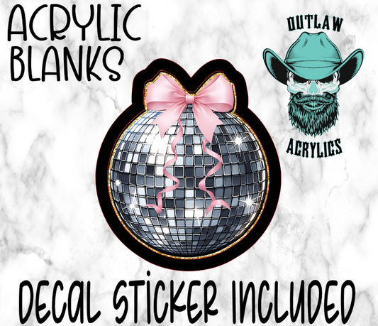 Pink Bow Disco Acrylic & Decal Set