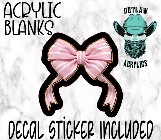 Pink Bow Acrylic & Decal Set