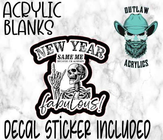 New Year & Fabulous Acrylic & Decal Set