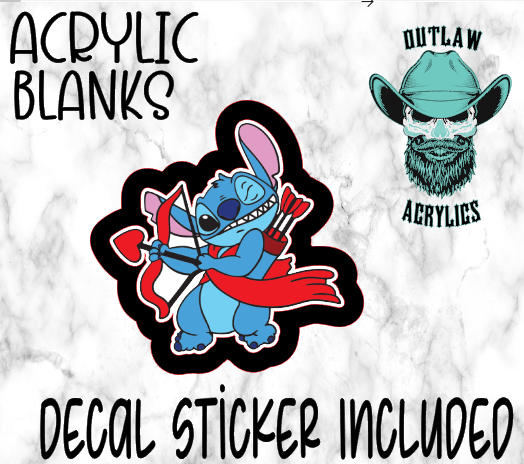 Stitch Valentine Arrow Acrylic & Decal Set