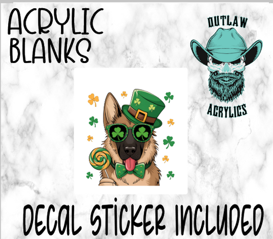 Lucky German Shepard Acrylic & Decal Set