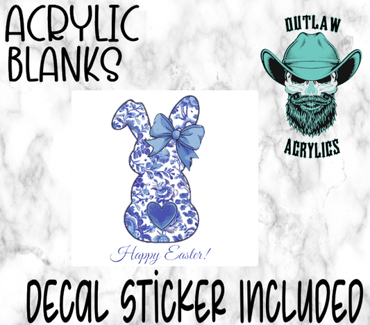Blue Bunny Easter Acrylic & Decal Set