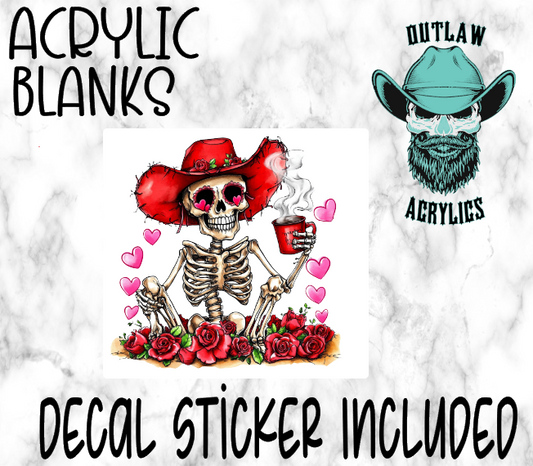Skeleton Heart Roses Acrylic & Decal Set