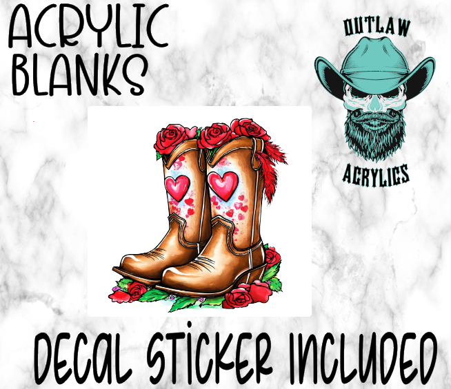 Boots & Roses Acrylic & Decal Set