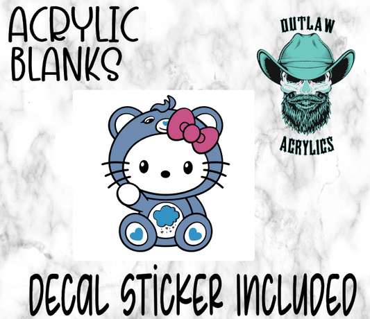 BLUE HK Bear Acrylic & Decal Set