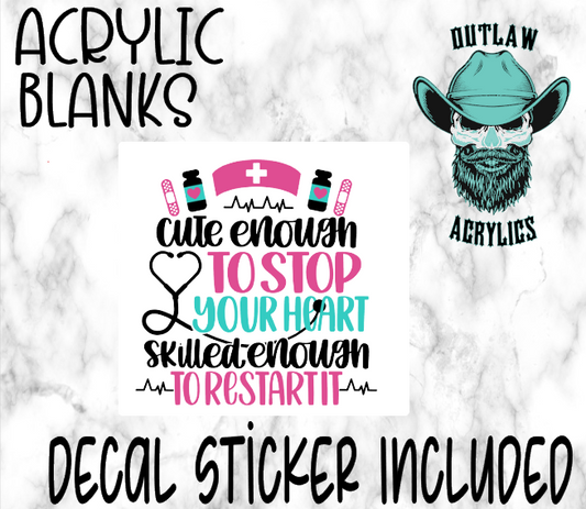 Cute & Skilled Acrylic & Decal Set