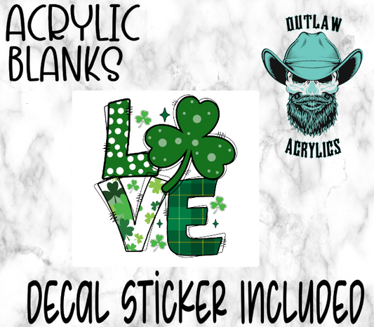 LOVE Shamrock Stack Acrylic & Decal Set