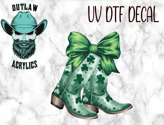 St. Patrick's Cowboy Boots UV DTF Decal/Transfer