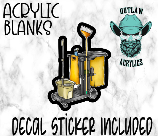 Cleaning Cart Acrylic & Decal Set - Outlaw Acrylics