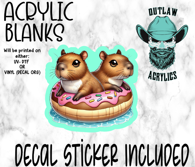 Capybaras Donut Acrylic & Decal Set