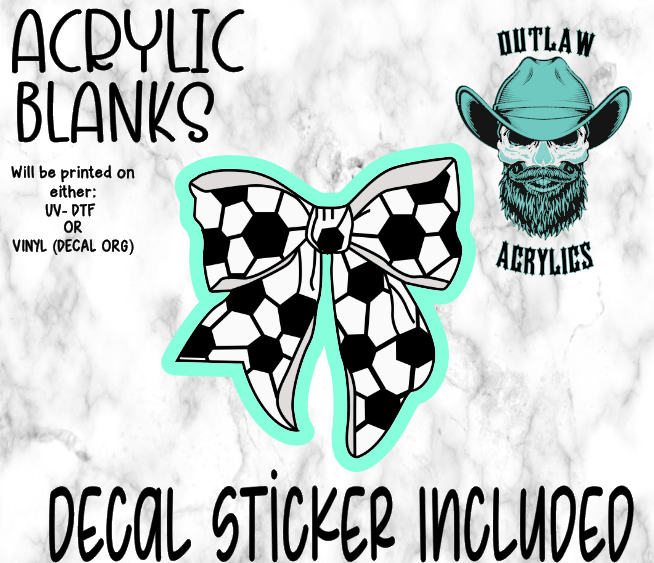 Soccer Bow Style Acrylic & Decal Set
