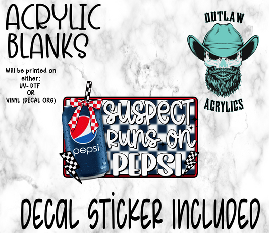 Only Drinks Blue Can Acrylic & Decal Set