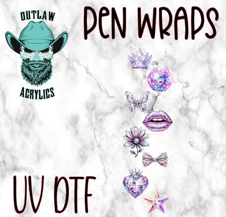 Holographic Disco Pen Wrap UV-DTF