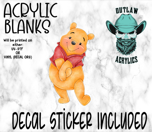 Bear W/ Red Shirt Acrylic & Decal Set