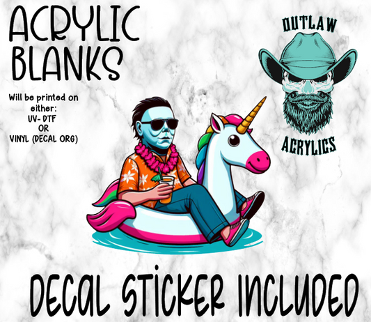 Floating Unicorn Michael Summer Acrylic & Decal Set