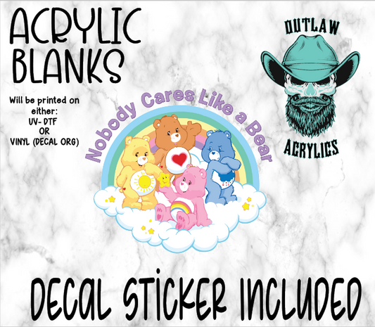 Bear Care Acrylic & Decal Set