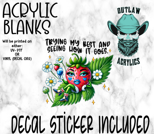 Seeing How It Goes Acrylic & Decal Set