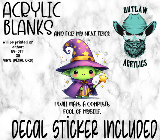 My Next Trick Acrylic & Decal Set