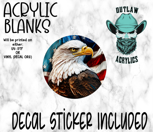 American Eagle Circle Acrylic & Decal Set