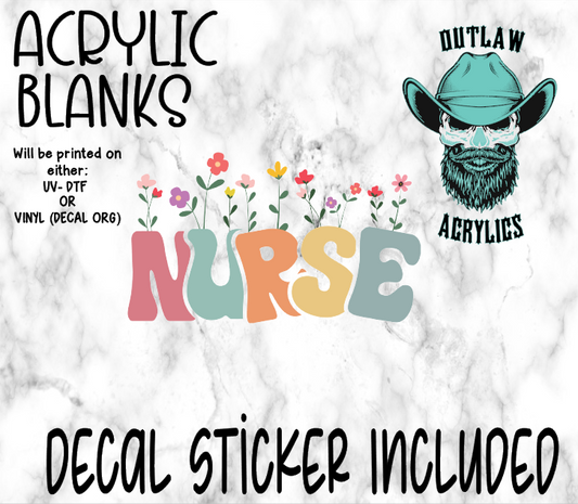 Nurse Flowers Bed Bloom Acrylic & Decal Set