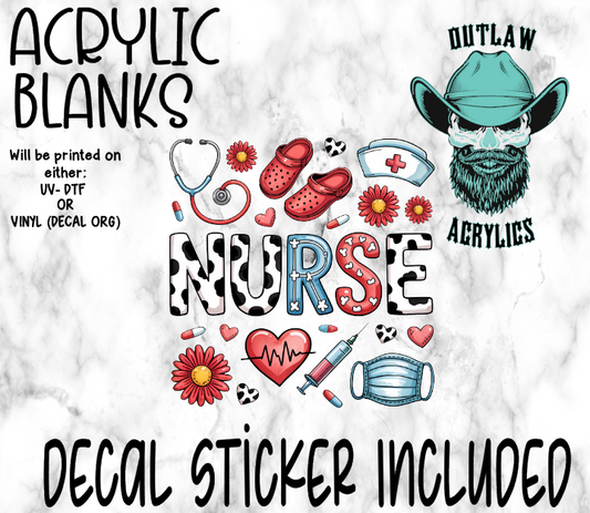 Cow Style Nurse Acrylic & Decal Set