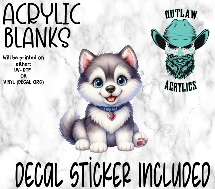 Husky Puppy Acrylic & Decal Set