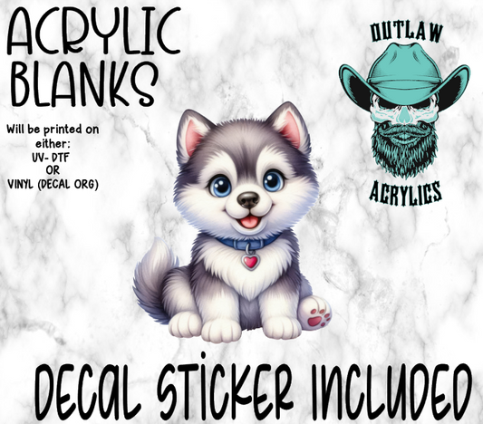 Husky Puppy Acrylic & Decal Set
