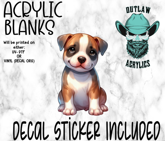 Pitbull Puppy Acrylic & Decal Set