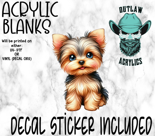 Yorkie Puppy Acrylic & Decal Set