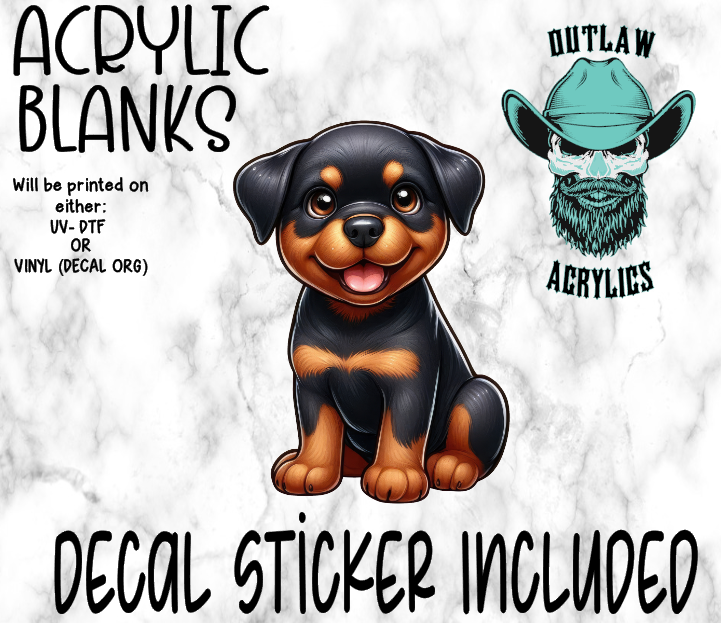 Rottweiler Puppy Acrylic & Decal Set