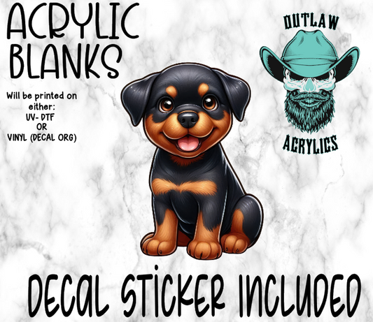 Rottweiler Puppy Acrylic & Decal Set
