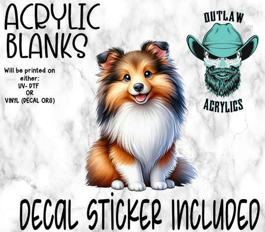 Shetland Sheepdog Puppy Acrylic & Decal Set