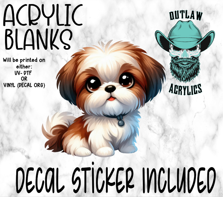 Shi Tzu Puppy Acrylic & Decal Set
