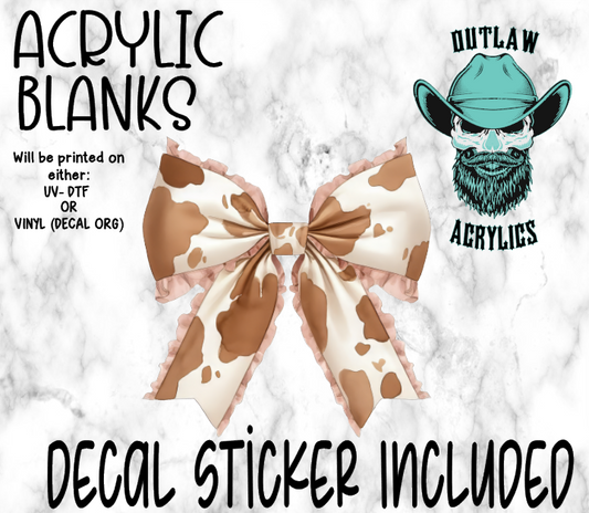Western Pink Bow Coquette Acrylic & Decal Set