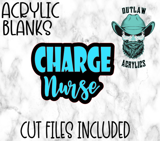 CHARGE Nurse NEW Badge Reel Acrylic