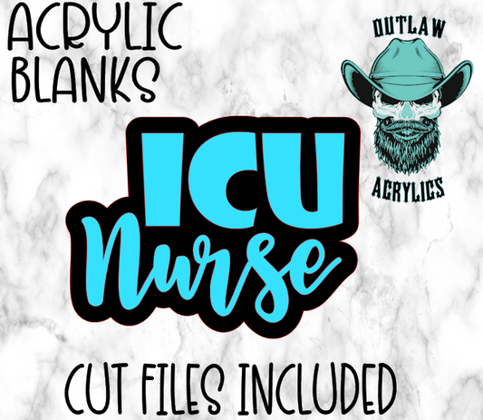 ICU Nurse NEW Badge Reel Acrylic