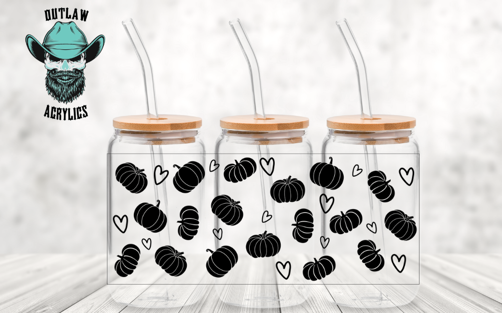 Black Heart & Pumpkins Wrap