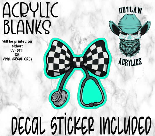 Checkered Bow Scope Acrylic & Decal Set