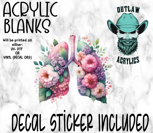 Peony Flower Lungs Acrylic & Decal Set